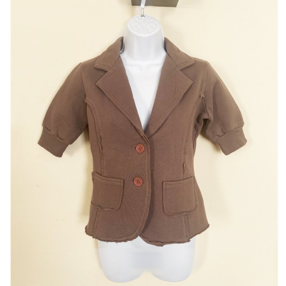 NWT Brown Short Sleeves Button Down Jacket size S